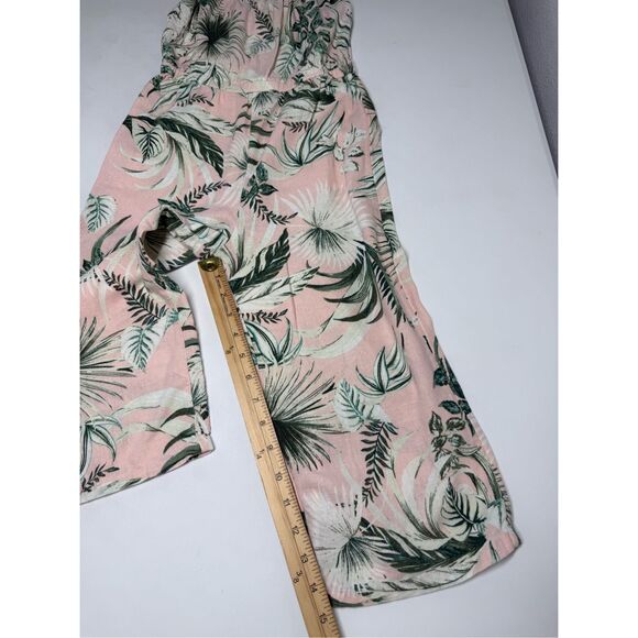 Old Navy Girls Sleeveless Linen-Blend Jumpsuit Floral Print Size S 6/7 Pink - Picture 6 of 11